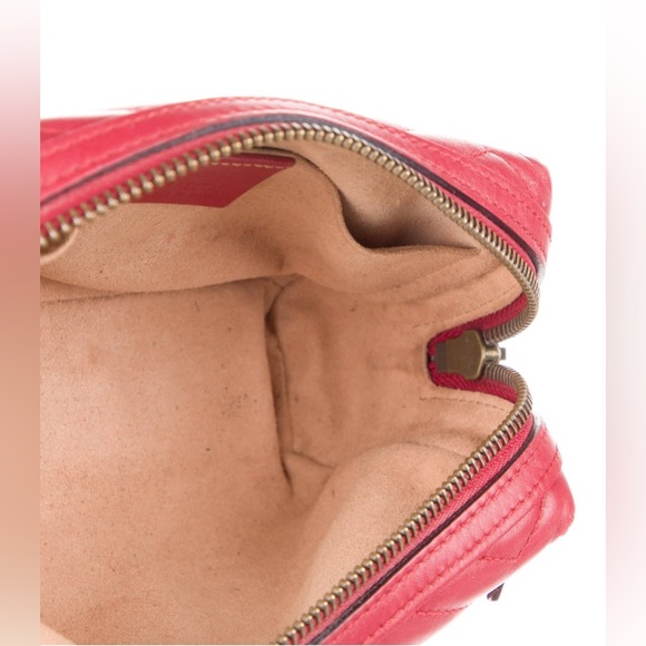 GUCCI CALFSKIN MATELASSE GG MARMONT COSMETIC CASE IN RED EUC - Picture 6 of 15